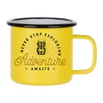  Customized Enamel Matt Mug with Black Rim 12oz